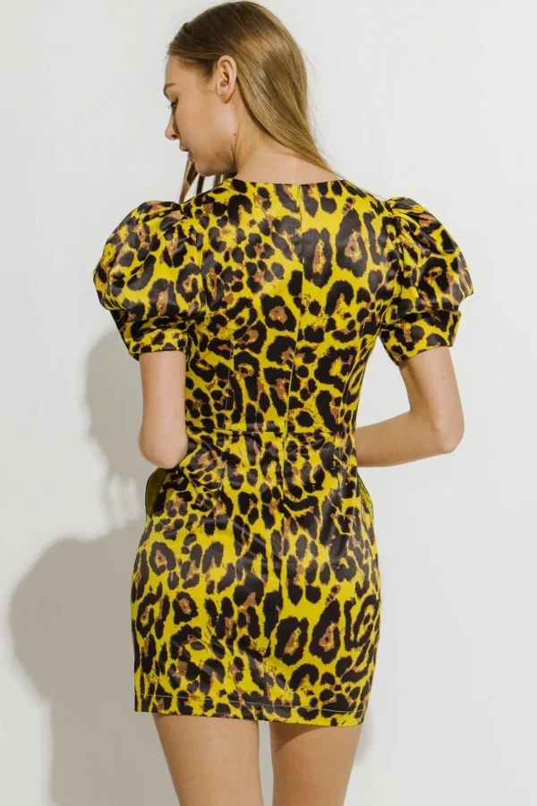 ENDLESS ROSE Tops*- Leopard Print Mini Dress YELLOWMULTI