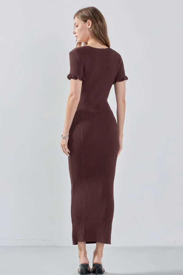 ENDLESS ROSE Sweaters & Knits | Tops*- Lettuce Edge Knit Dress CHOCOLATEBROWN