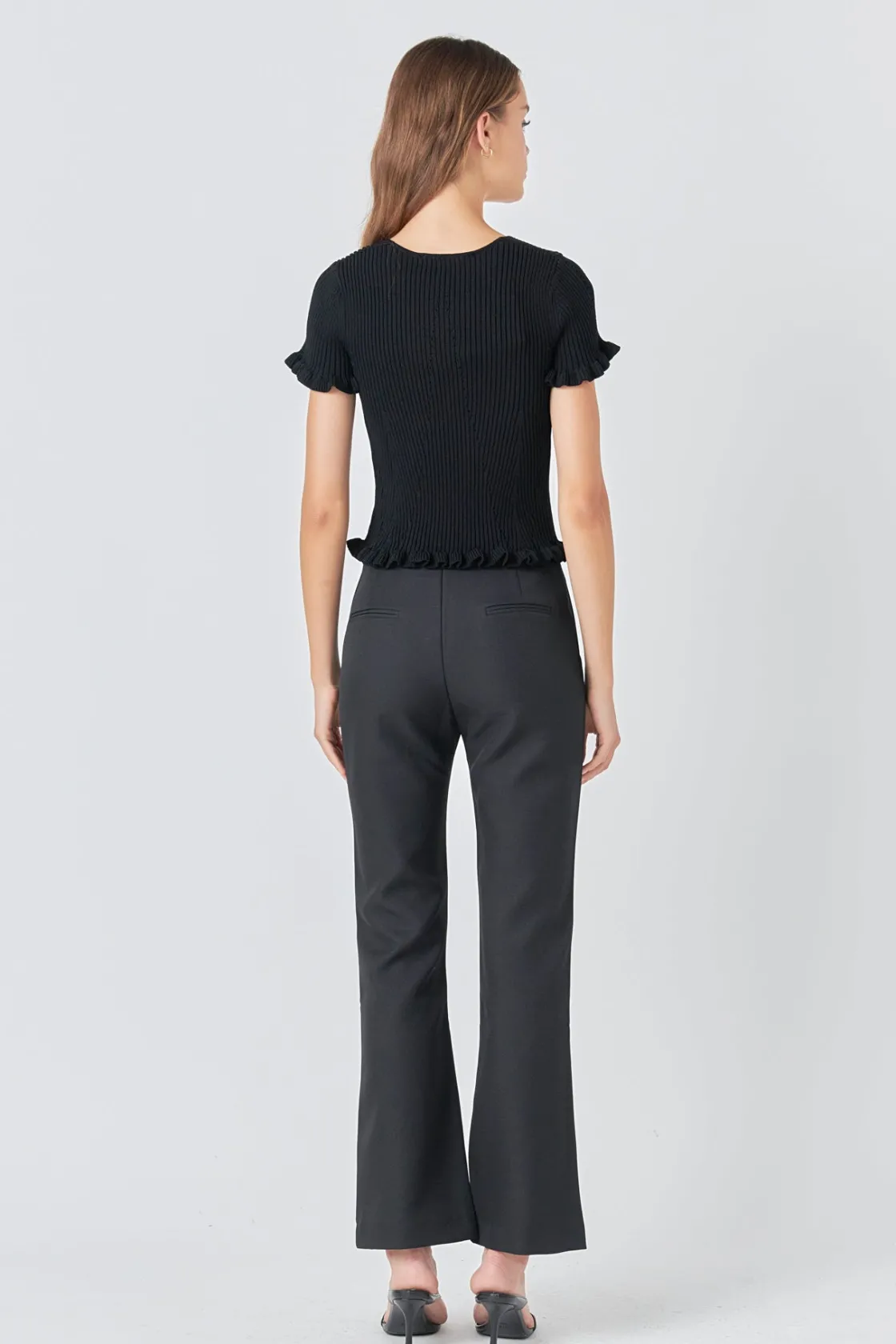 endless_rose__lettuce_edg_2.webp ENDLESS ROSE Tops*- Lettuce Edge Knit Top BLACK
