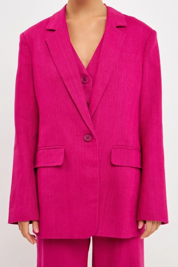 ENDLESS ROSE Blazers | Tops*- Linen Blazer