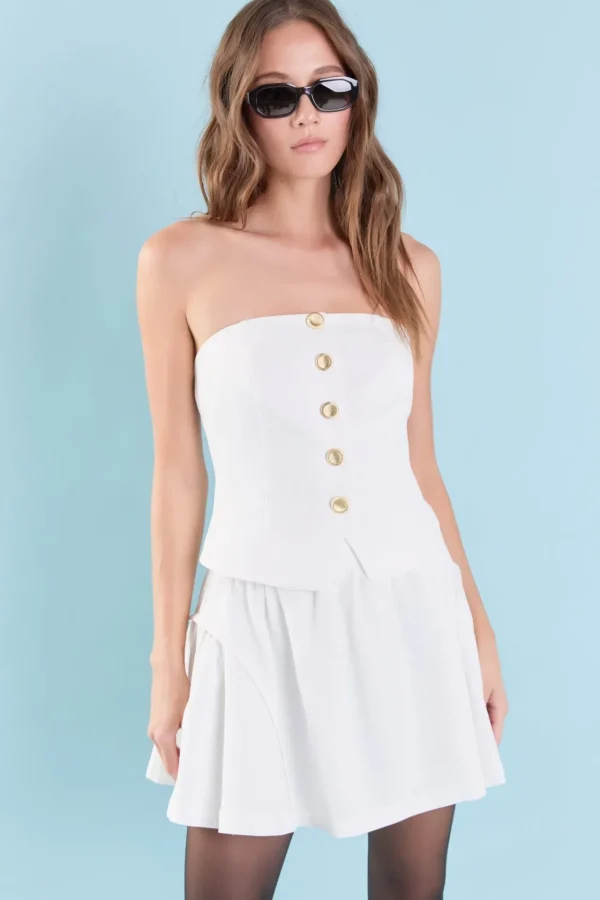 ENDLESS ROSE Skirts | Tops*- Linen High Waisted Flounce Skirt IVORY