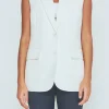 ENDLESS ROSE Blazers*- Linen Oversize Vest Blazer WHITE
