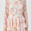 ENDLESS ROSE Tops*- Long Sleeve Floral Romper BLUSH