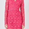 ENDLESS ROSE Lace Dresses | Tops*- Long Sleeve Lace Mini Dress FUCHSIA