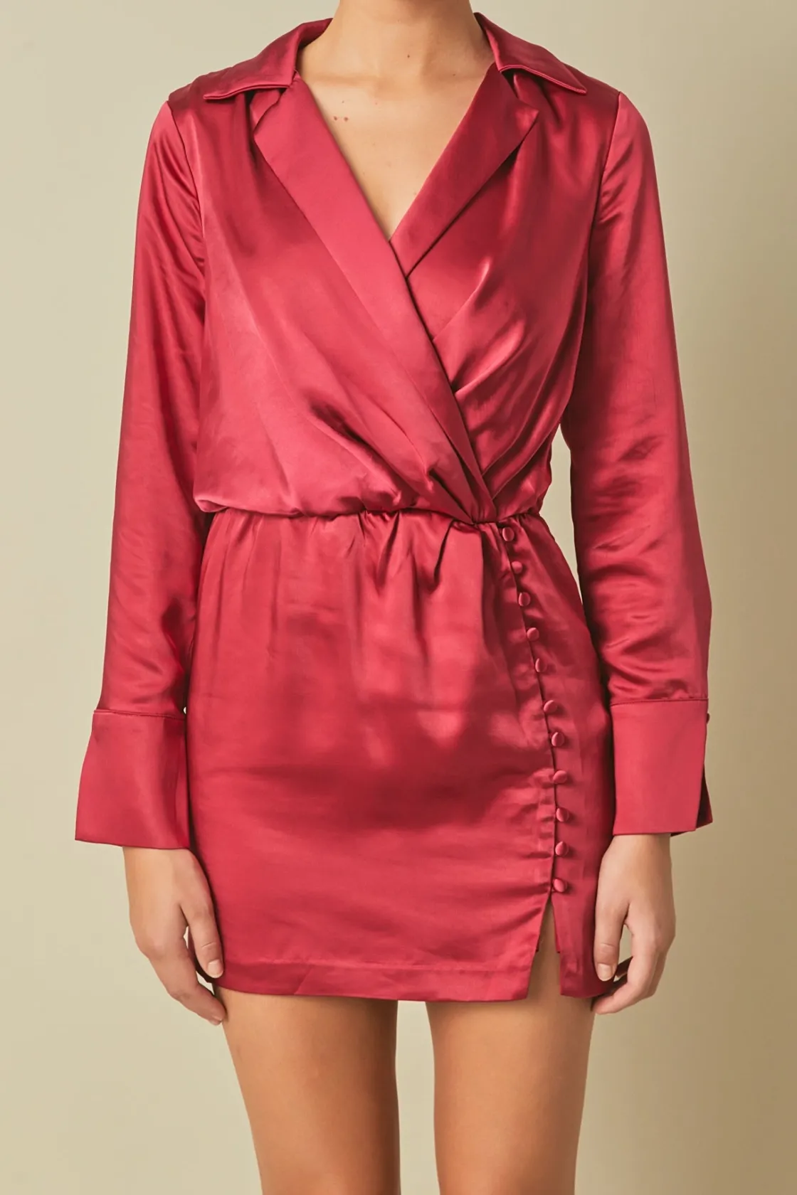 endless_rose__long_sleeve_10.webp ENDLESS ROSE White Dresses | Satin Dresses*- Long Sleeve Satin Mini Dress