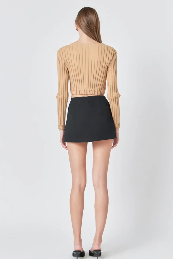 ENDLESS ROSE Sweaters & Knits*- Long Sleeve Ruffled Knit