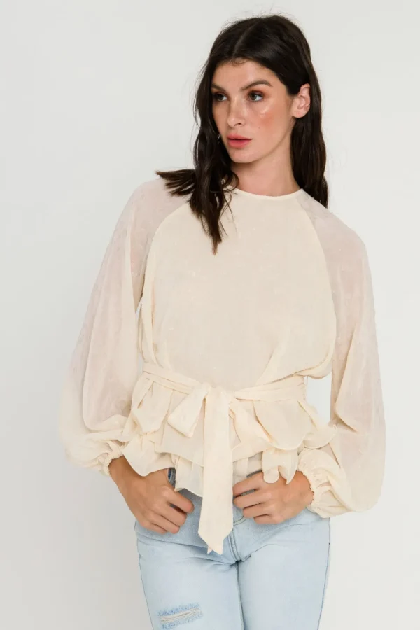 ENDLESS ROSE Shirts & Blouses*- Long Sleeve Woven Blouse IVORY