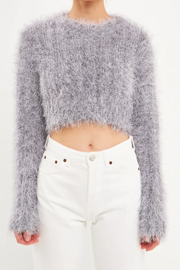 ENDLESS ROSE Sweaters & Knits | Tops*- Long Sleeve Cropped Sweater