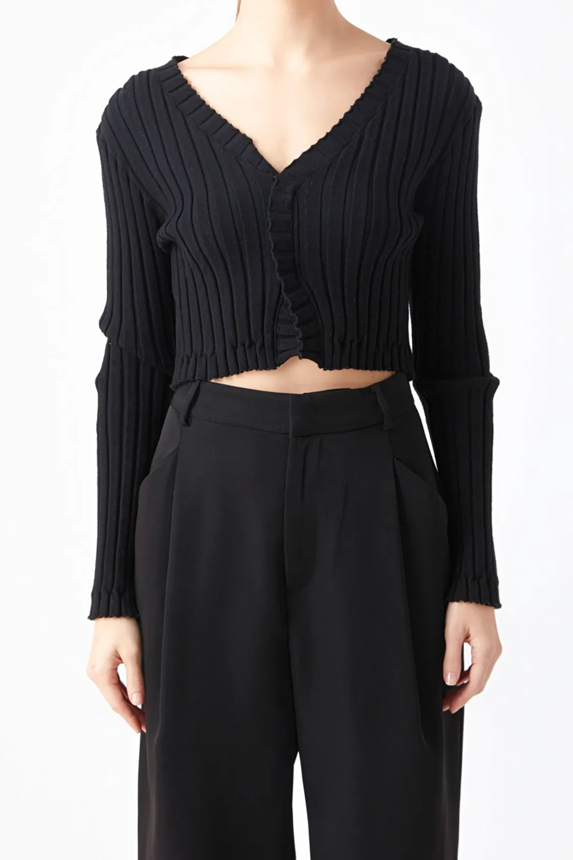 endless_rose__long_sleeve_5.webp ENDLESS ROSE Sweaters & Knits*- Long Sleeve Ruffled Knit