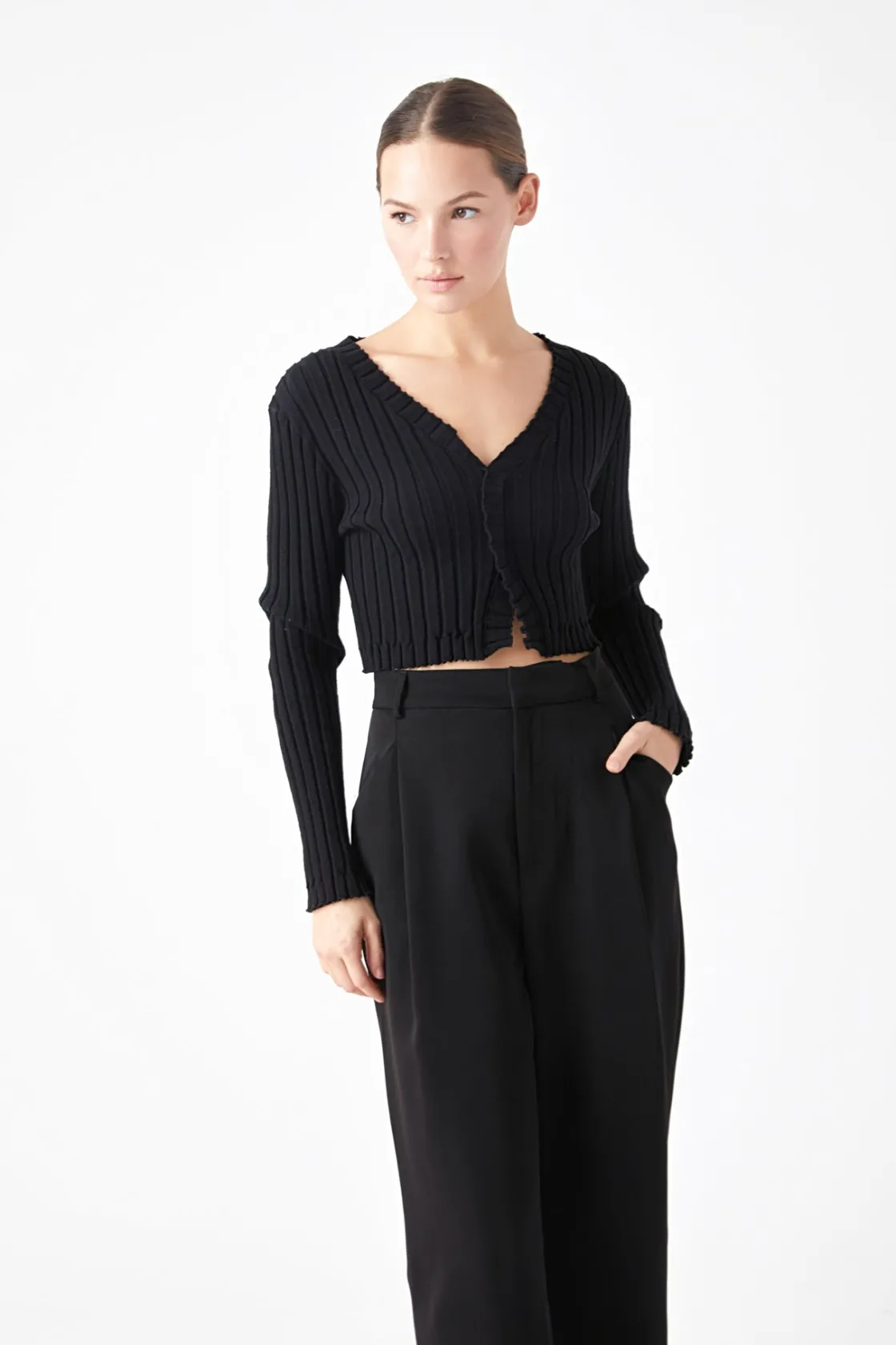 endless_rose__long_sleeve_8.webp ENDLESS ROSE Sweaters & Knits*- Long Sleeve Ruffled Knit
