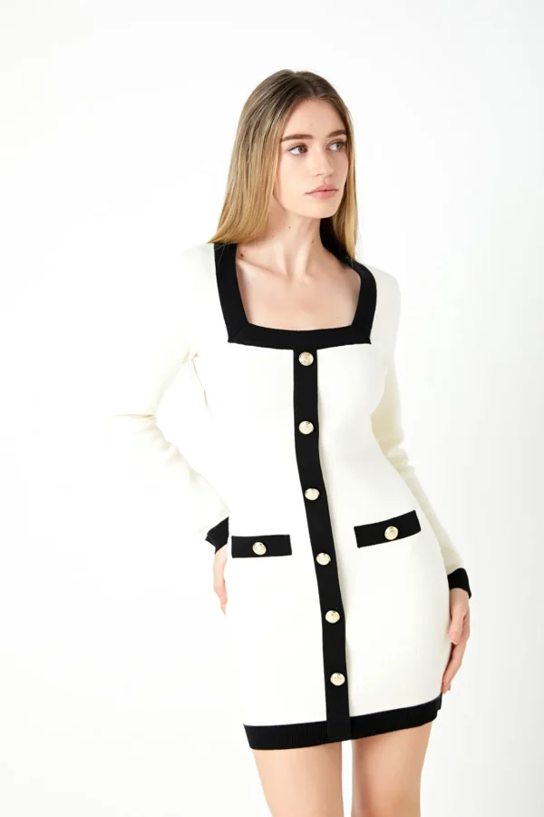 ENDLESS ROSE White Dresses | Bodycon Dresses*- Long-Sleeve Knit Mini Dress