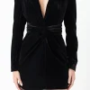 ENDLESS ROSE Little Black Dress | Blazers*- Long-Sleeved Velvet Mini Dress BLACK
