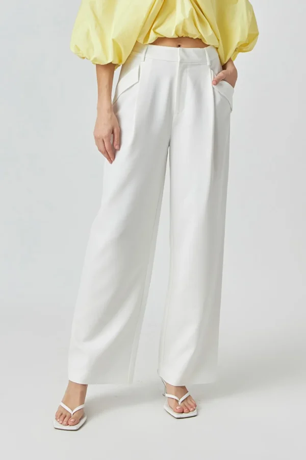 ENDLESS ROSE Pants | Tops*- Low Rise Pocket Trousers IVORY