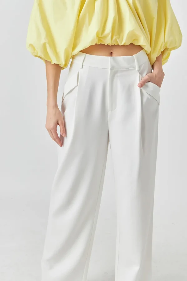 ENDLESS ROSE Pants | Tops*- Low Rise Pocket Trousers IVORY
