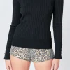 ENDLESS ROSE Sweaters & Knits | Tops*- Lurex Buttoned Long Sleeve Top BLACK