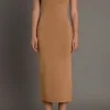 ENDLESS ROSE Sweaters & Knits | Tops*- Lurex High Neck Midi Dress CAMEL