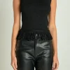 ENDLESS ROSE Matching Sets | Tops*- Lurex Knit Loop Top BLACK