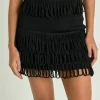 ENDLESS ROSE Matching Sets | Skirts*- Lurex Knit Loop Mini Skirt BLACK