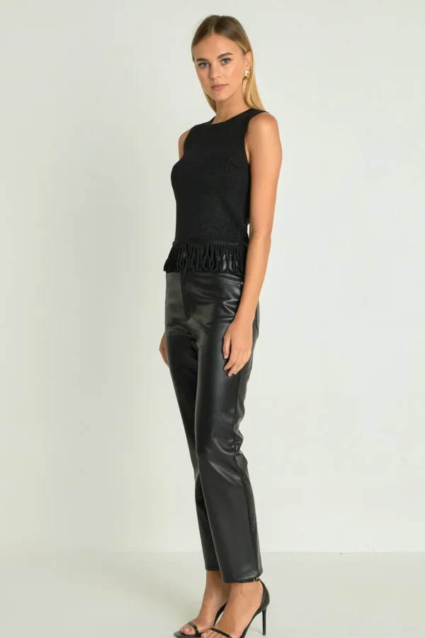 ENDLESS ROSE Matching Sets | Tops*- Lurex Knit Loop Top BLACK