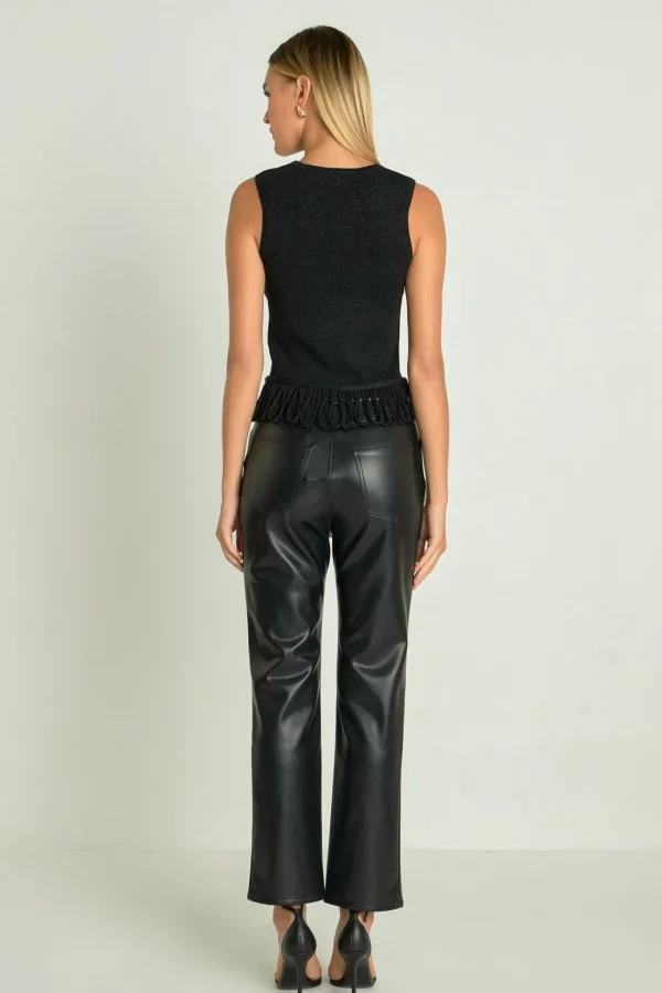 ENDLESS ROSE Matching Sets | Tops*- Lurex Knit Loop Top BLACK