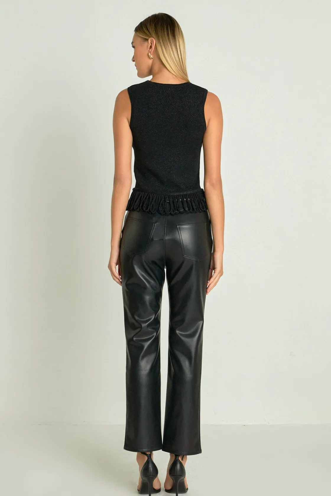 endless_rose__lurex_knit__2-1.webp ENDLESS ROSE Matching Sets | Tops*- Lurex Knit Loop Top BLACK