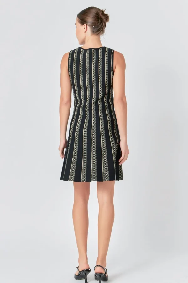 ENDLESS ROSE Sweaters & Knits | Tops*- Lurex Knit Mini Dress BLACK/GOLD