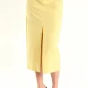 ENDLESS ROSE Matching Sets | Skirts*- Margaux Front Slit Linen Midi Skirt