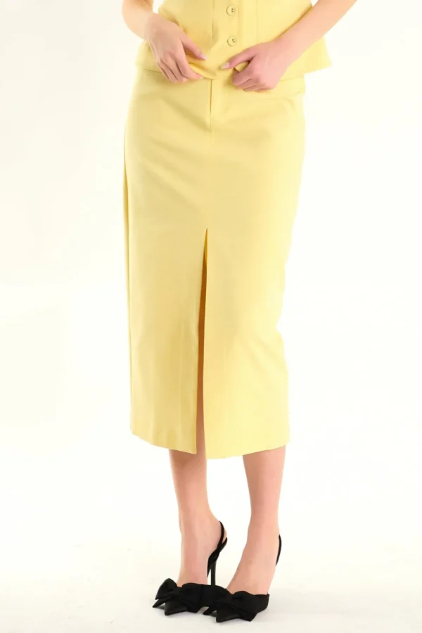 ENDLESS ROSE Matching Sets | Skirts*- Margaux Front Slit Linen Midi Skirt