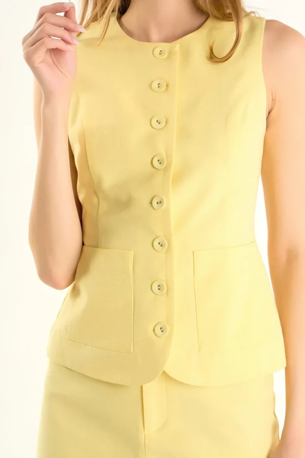 ENDLESS ROSE Matching Sets | Tops*- Margaux Sleeveless Linen Vest