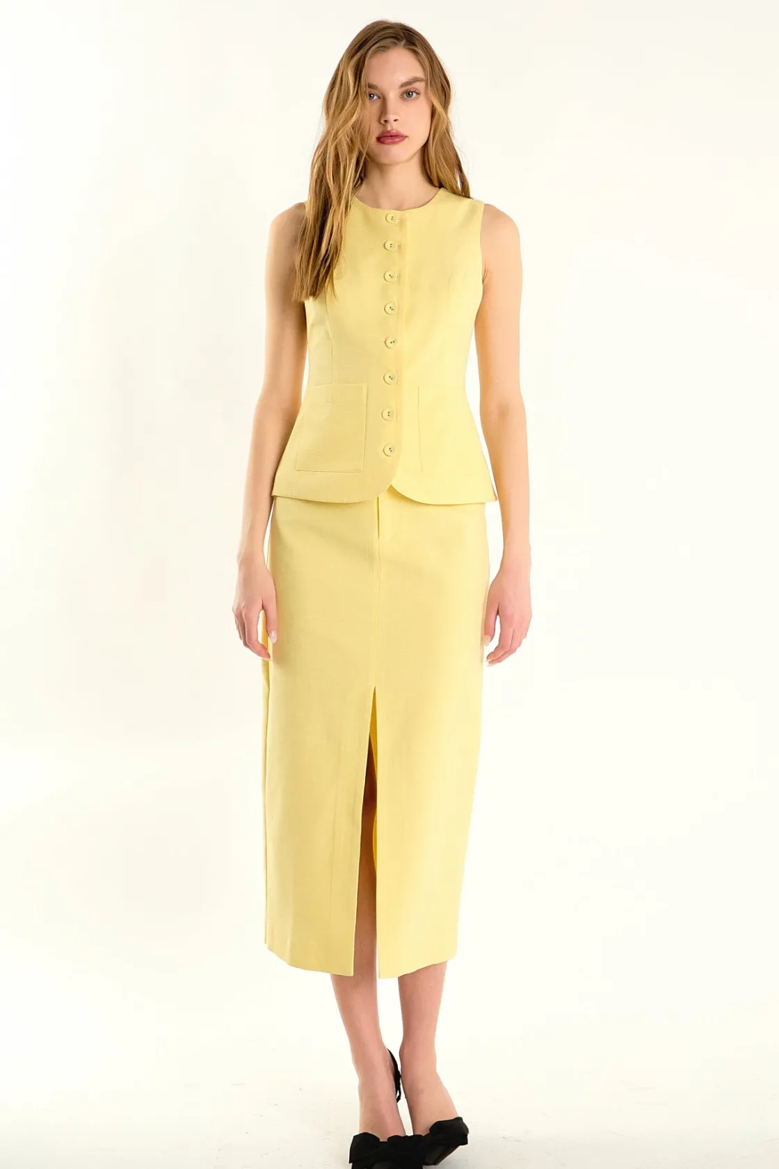 endless_rose__margaux_sle_1.webp ENDLESS ROSE Matching Sets | Tops*- Margaux Sleeveless Linen Vest
