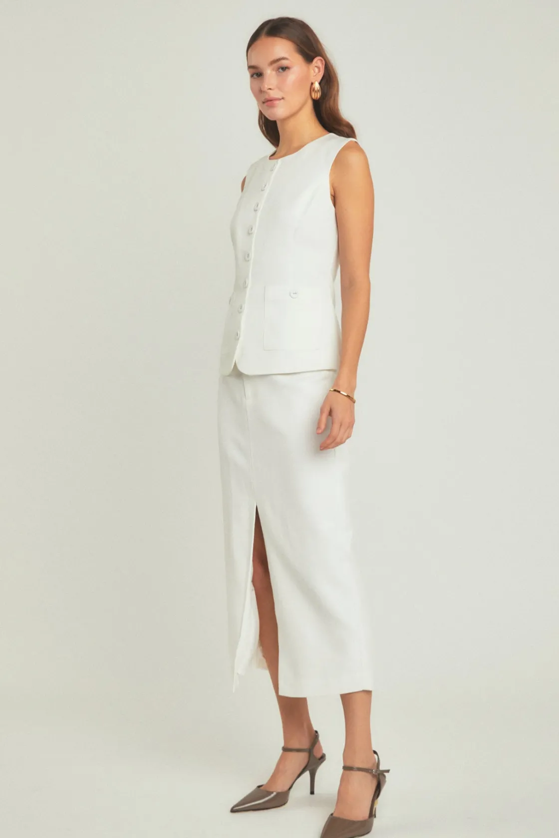 endless_rose__margaux_sle_11.webp ENDLESS ROSE Matching Sets | Tops*- Margaux Sleeveless Linen Vest