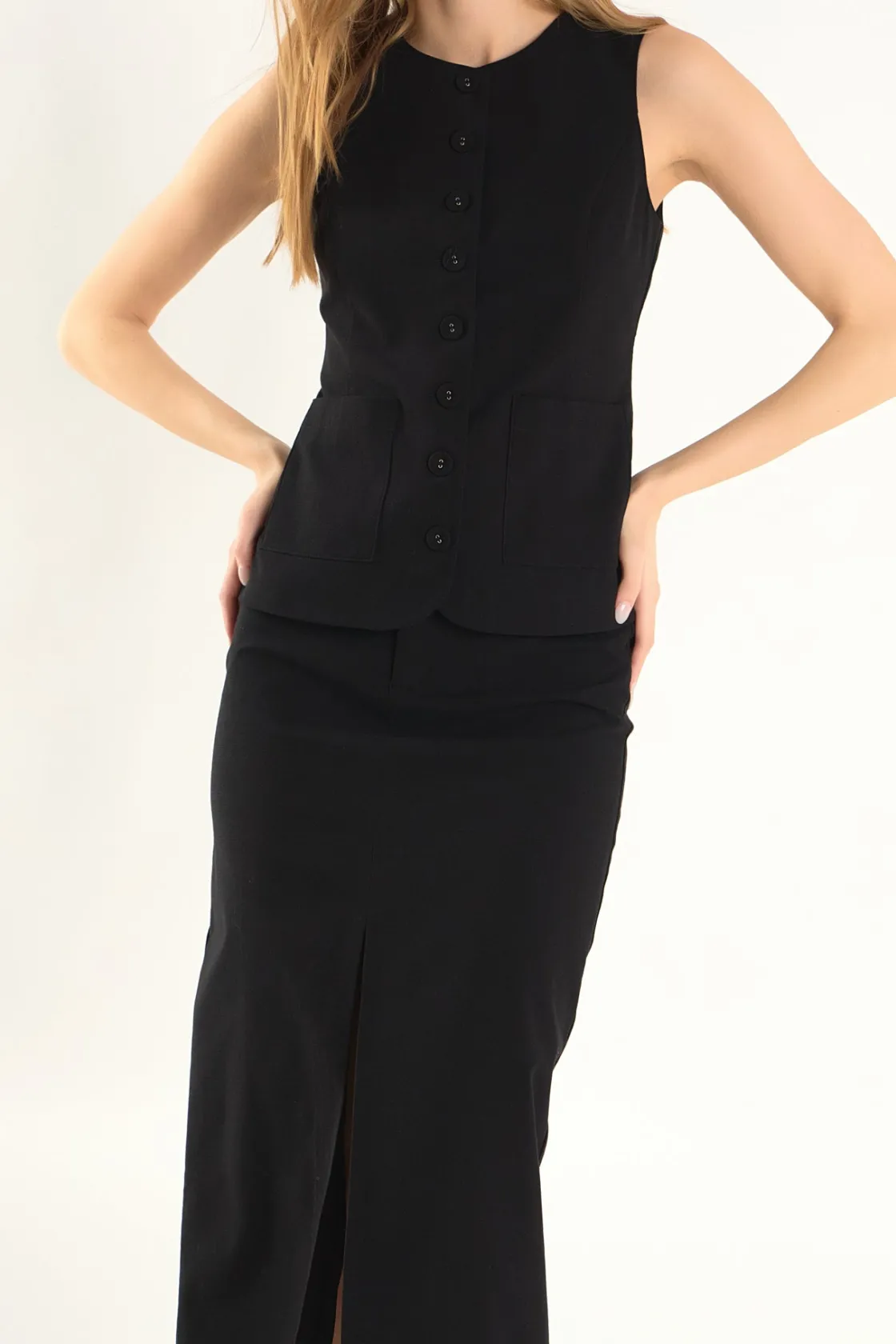 endless_rose__margaux_sle_15.webp ENDLESS ROSE Matching Sets | Tops*- Margaux Sleeveless Linen Vest