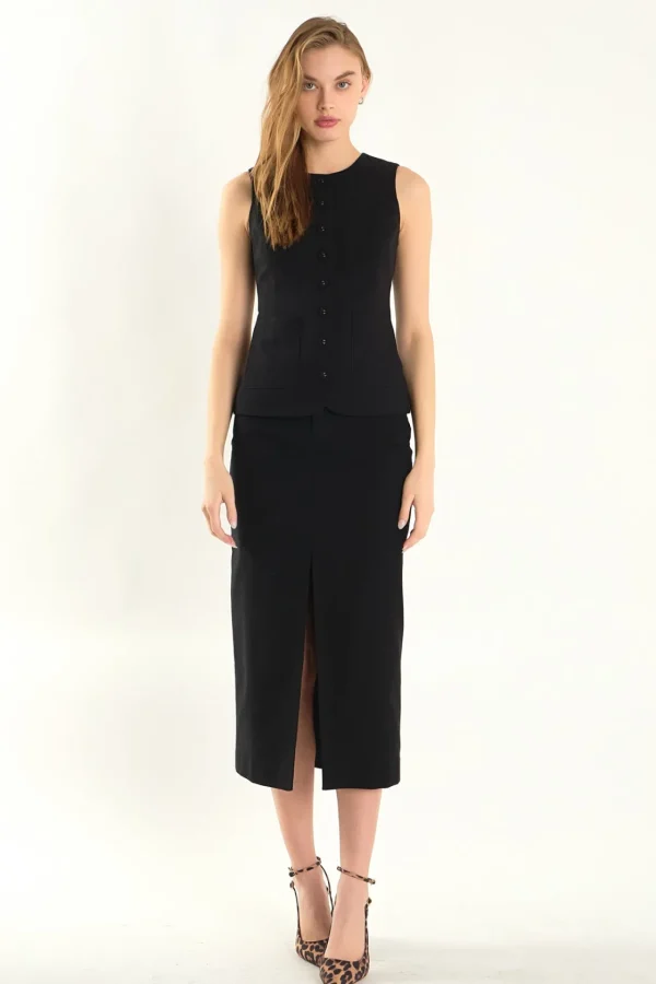 ENDLESS ROSE Matching Sets | Tops*- Margaux Sleeveless Linen Vest