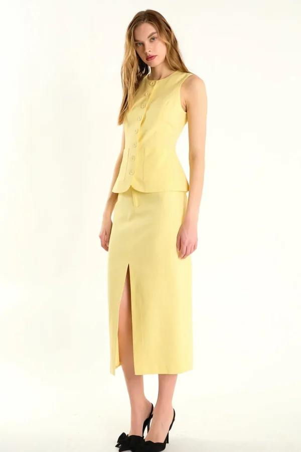 ENDLESS ROSE Matching Sets | Tops*- Margaux Sleeveless Linen Vest