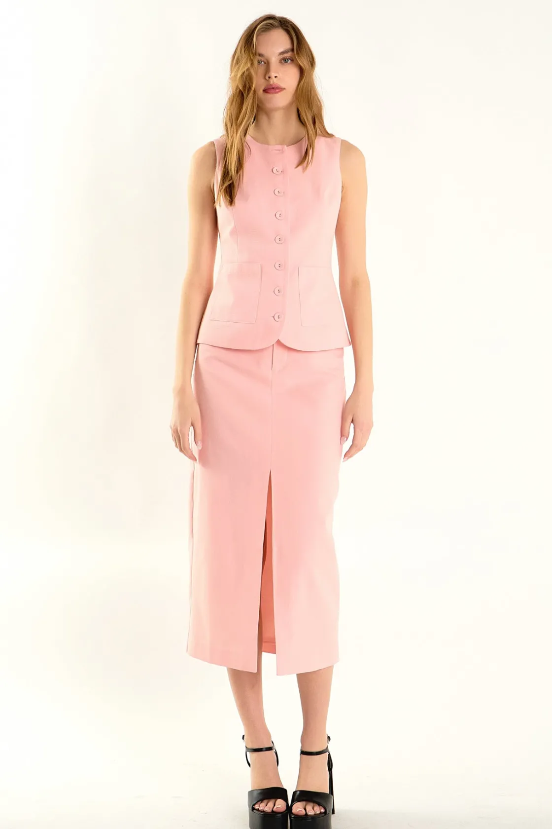 endless_rose__margaux_sle_6.webp ENDLESS ROSE Matching Sets | Tops*- Margaux Sleeveless Linen Vest