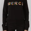 ENDLESS ROSE Tops*- Merci Lettering Beads Sweatshirt