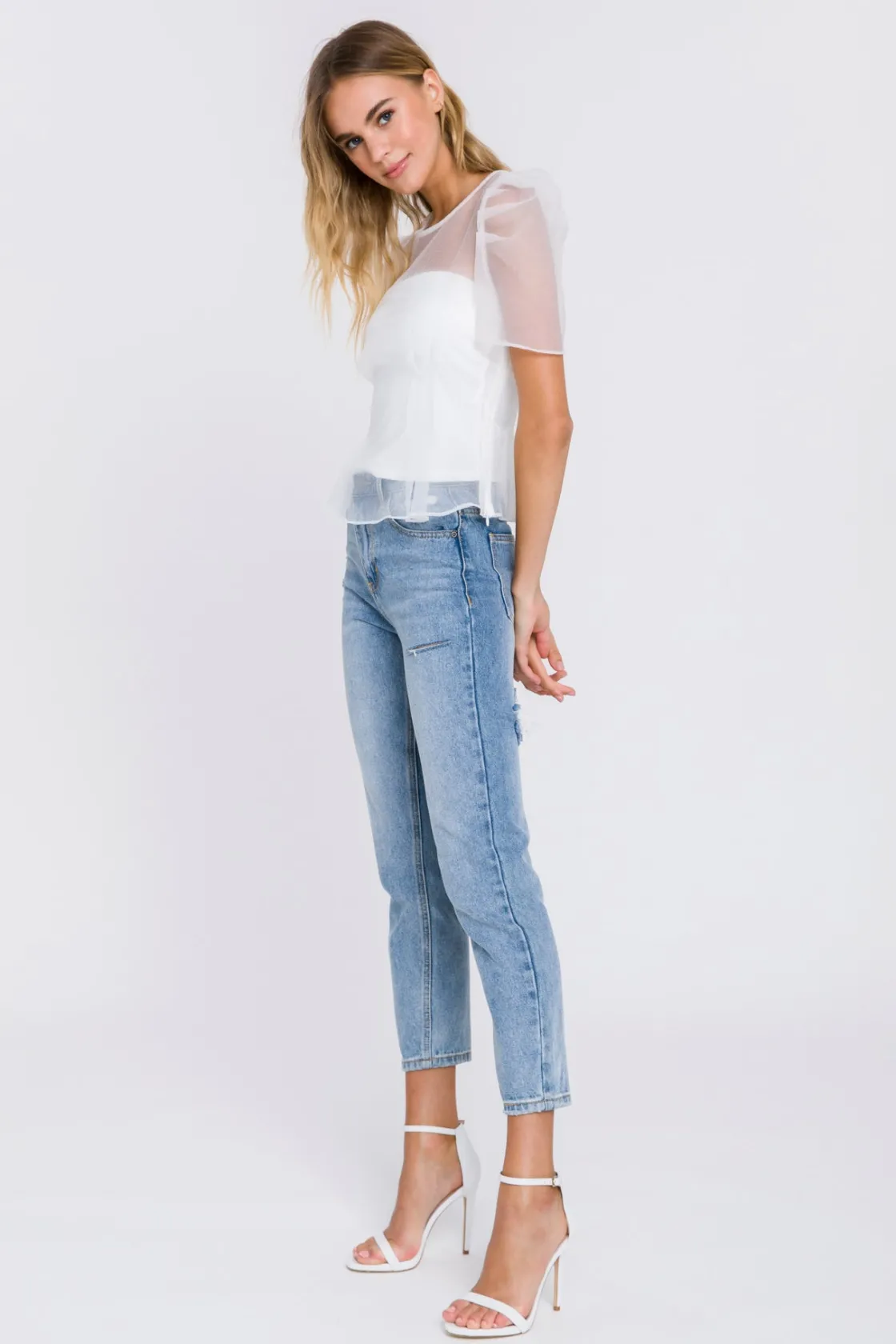 endless_rose__mesh_puff_s_6.webp ENDLESS ROSE Tops*- Mesh Puff Short Sleeve Top