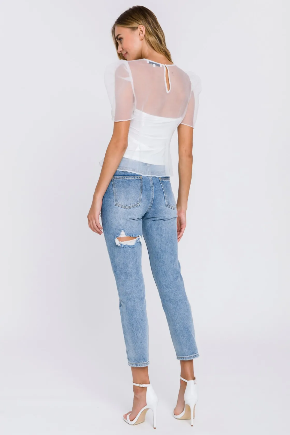 endless_rose__mesh_puff_s_7.webp ENDLESS ROSE Tops*- Mesh Puff Short Sleeve Top