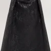 ENDLESS ROSE Skirts | Tops*- Metallic Jacquard Flare Midi Skirt BLACK
