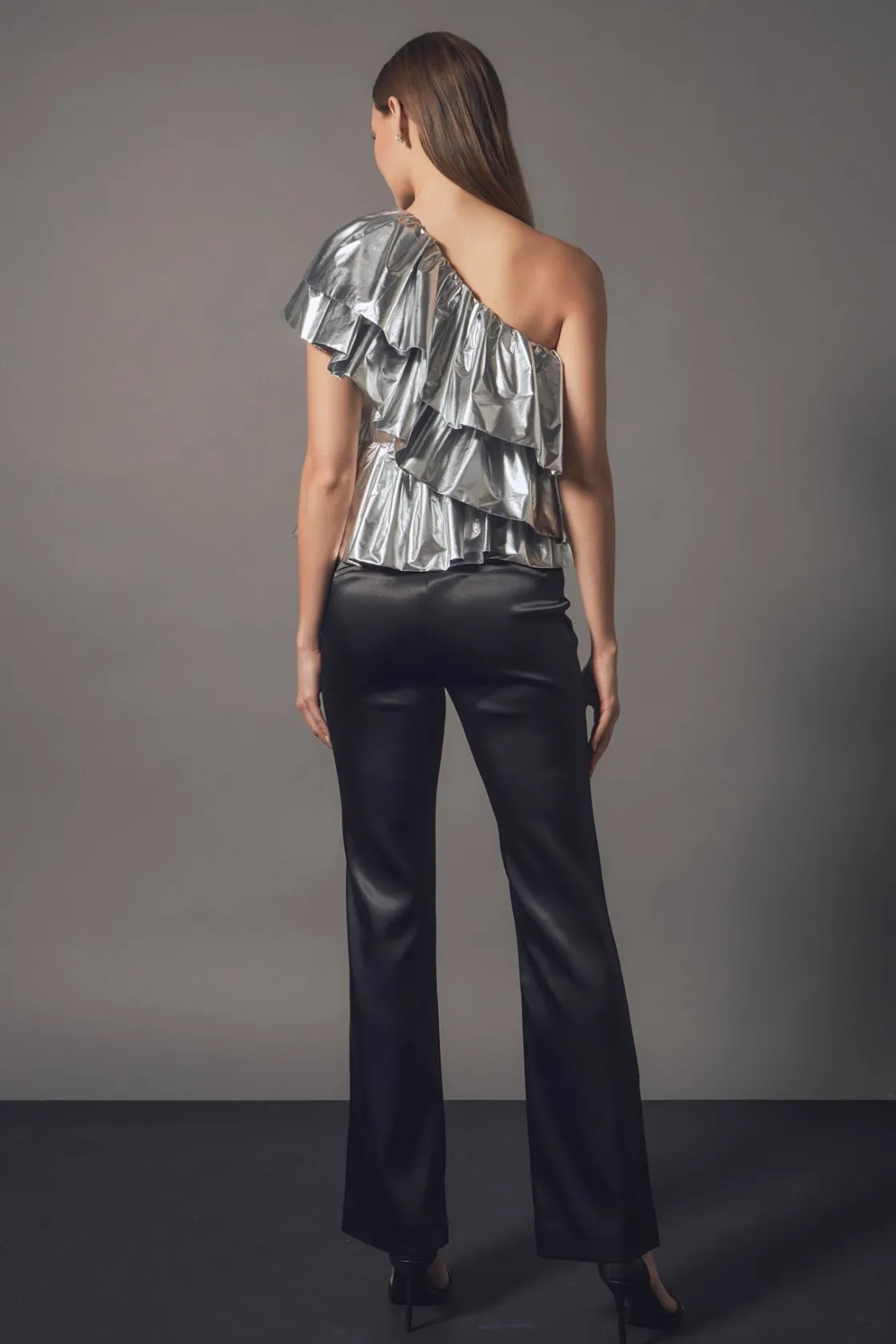 endless_rose__metallic_ti_3.webp ENDLESS ROSE Tops*- Metallic Tiered Top SILVER