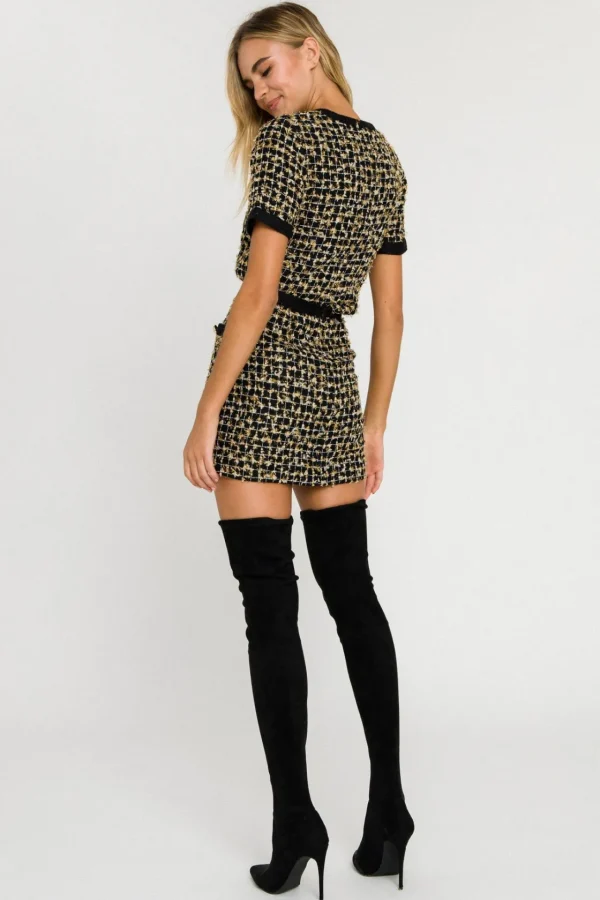 ENDLESS ROSE Skirts*- Metallic Tweed Mini Skirt
