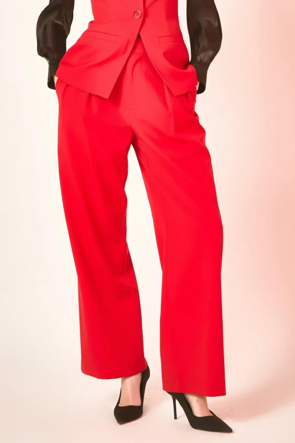 ENDLESS ROSE Pants | Tops*- Mid RIse Pleated Wide leg Trousers