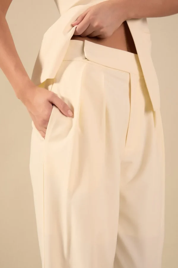 ENDLESS ROSE Pants | Tops*- Mid RIse Pleated Wide leg Trousers