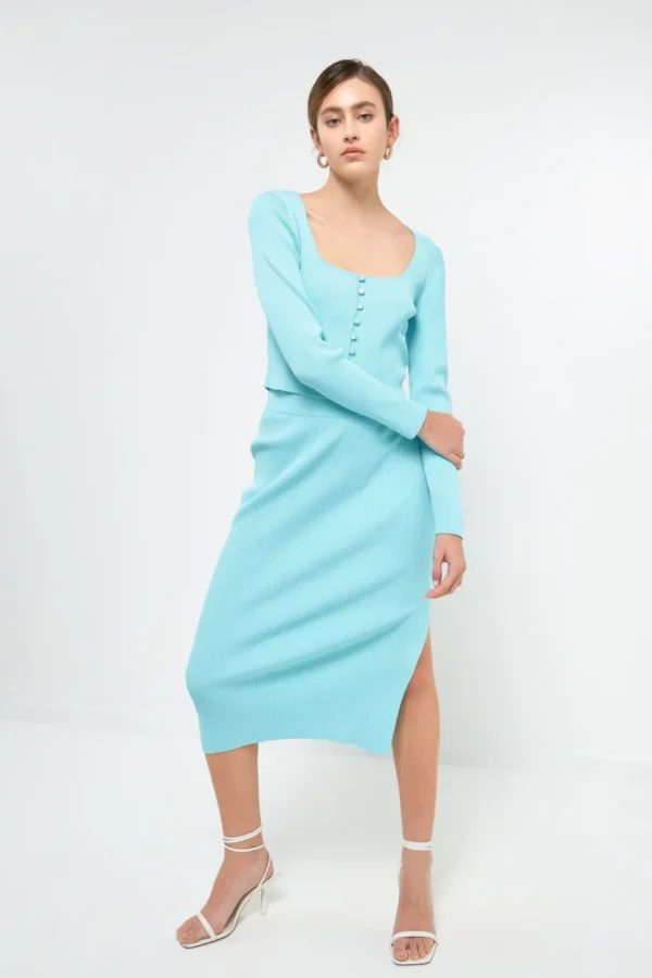 ENDLESS ROSE Skirts | Tops*- Midi Knit Skirt with Side Slit