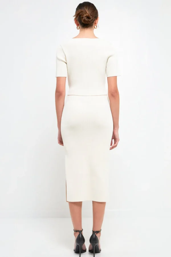 ENDLESS ROSE Skirts | Tops*- Midi Knit Skirt with Side Slit