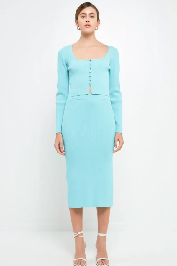 ENDLESS ROSE Skirts | Tops*- Midi Knit Skirt with Side Slit