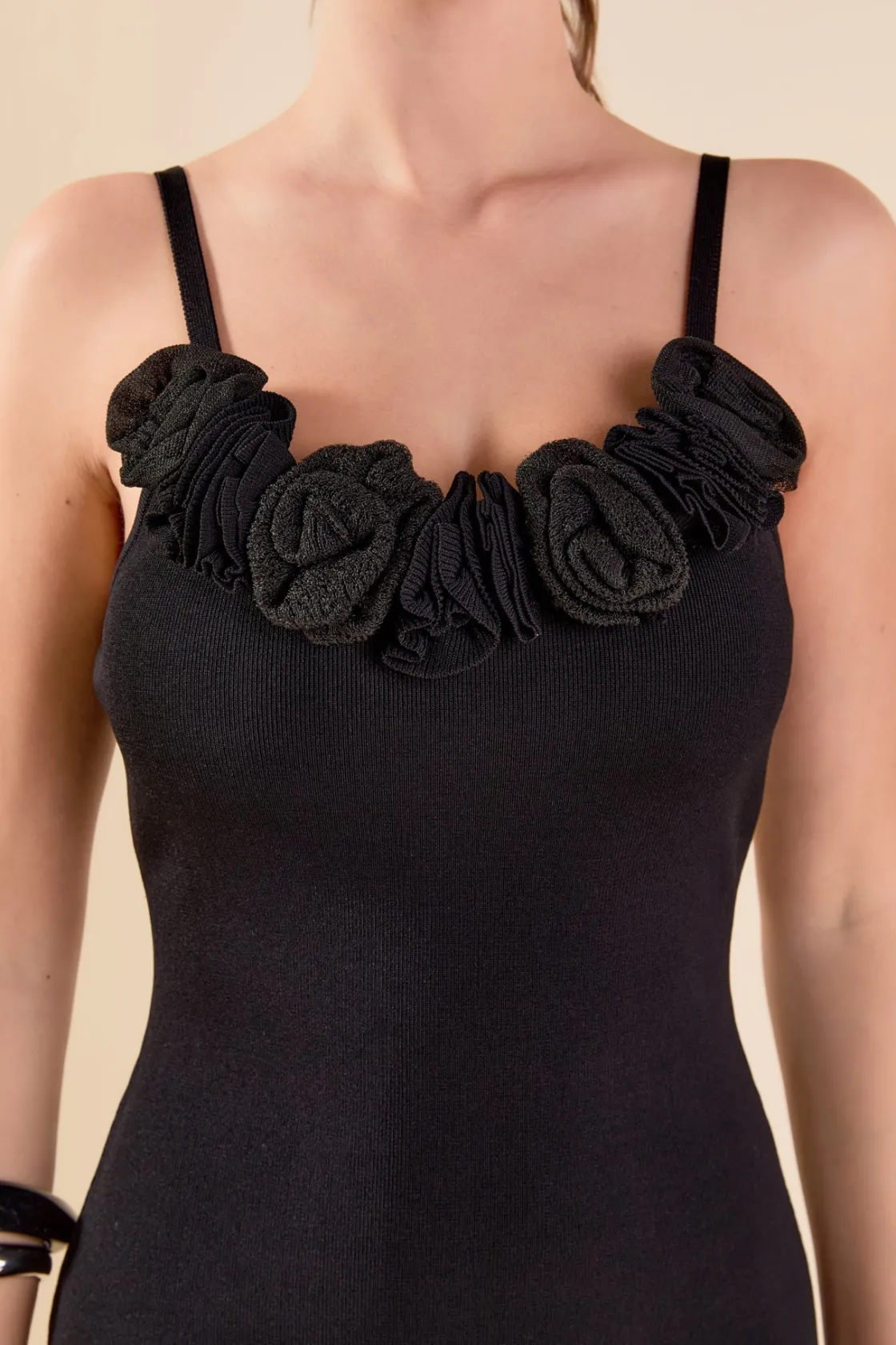 endless_rose__mixed_d_flo_0.webp ENDLESS ROSE Bodycon Dresses | Tops*- Mixed 3D Flower Knit Maxi Dress
