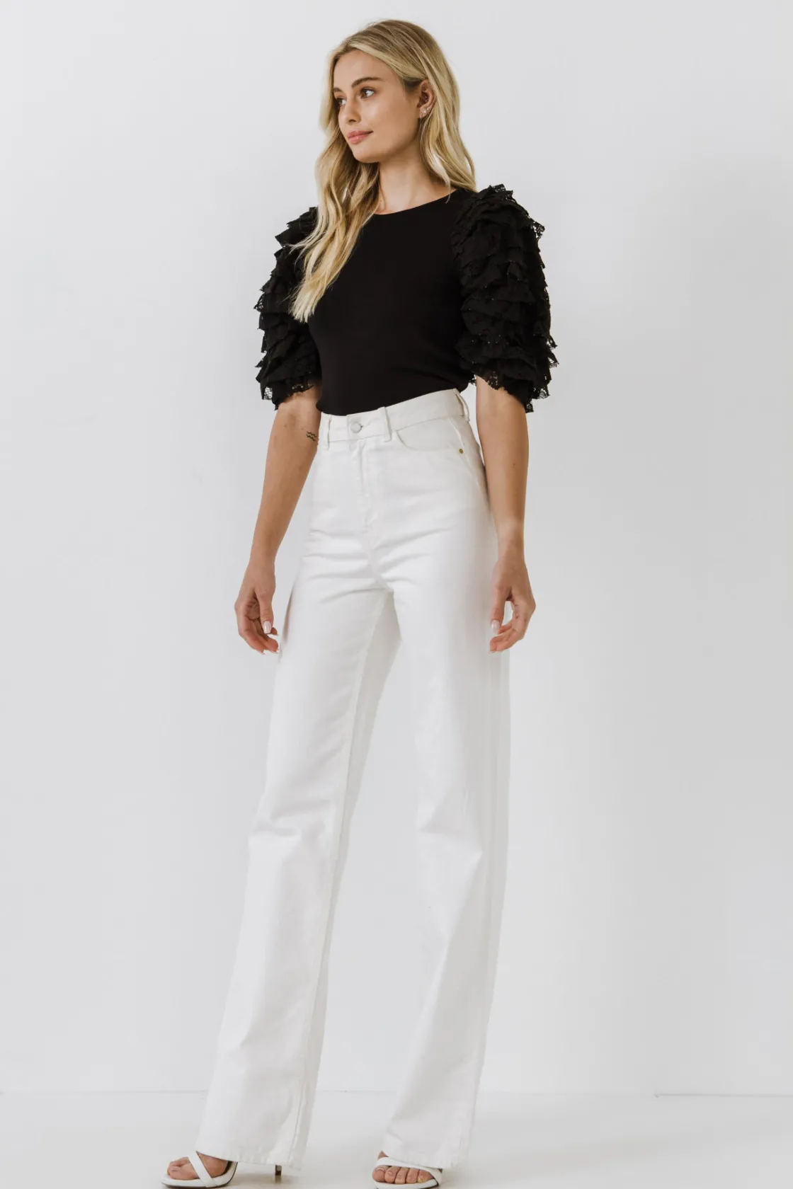 endless_rose__mixed_media_1-3.webp ENDLESS ROSE Tops*- Mixed Media Contrast Sleeve Top