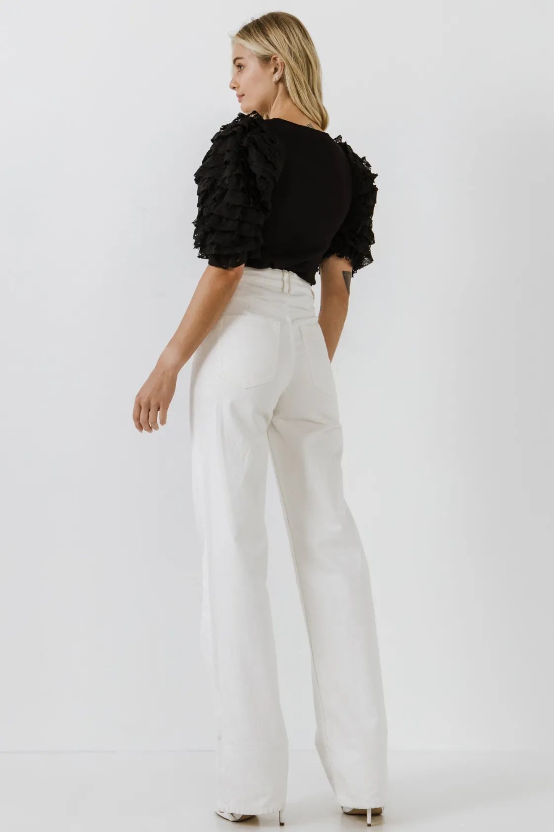 endless_rose__mixed_media_2-3.webp ENDLESS ROSE Tops*- Mixed Media Contrast Sleeve Top