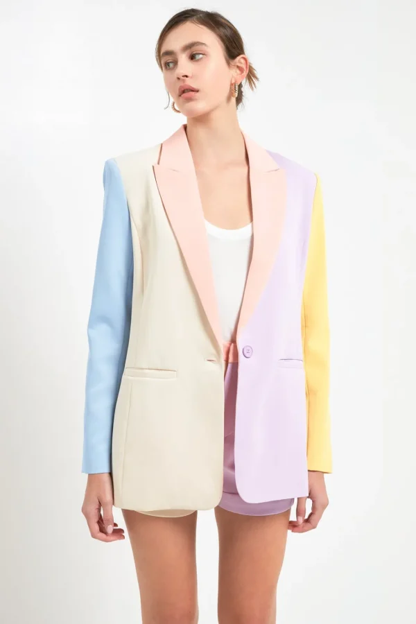 ENDLESS ROSE Matching Sets | Blazers*- Color Block Blazer MULTI